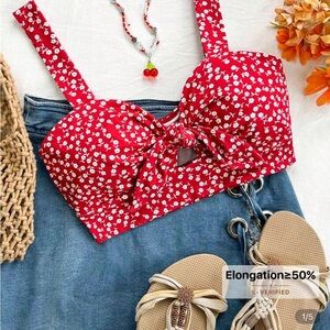 Floral Red Women's Top